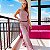 Conjunto Sun Body Dupla Face e Calça Pantalona Elastico Poliamida Premium Alta Gramatura Texturizado Blackout Zero Transparência Estampa Tweed Chanel Inspired Rosa - Imagem 1