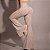 Calça Legging Bailarina Flare Argola Jacquard Poliamida Premium Zero Transparência Bege Areia e Branco - Imagem 2