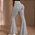 Calça Legging Bailarina Flare Argola Jacquard Poliamida Premium Zero Transparência Preto e Cinza - Imagem 2