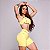 Conjunto Aster Chade Jacquard Poliamida Premium Zero Transparência Estampa Texturizada Honey Amarelo Manteiga - Imagem 2