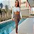 Conjunto Aro V Underboob Seamless Jacquard Poliamida Premium Zero Transparência Alta Compressão, Sem Costura e Canelado 3D Branco c/ Estampa Onça - Imagem 1