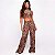 Conjunto Calça Pantalona Malta Cut Lisa Estampa Onça Brush - Imagem 1