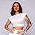 Blusa Cropped Malta Cut Algodão “Malha Podrinha” Canelado 3D Texturizada Off White - Imagem 1