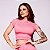 Blusa Cropped Malta Cut Algodão “Malha Podrinha” Canelado 3D Texturizada Coral - Imagem 1