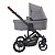 Carrinho Como 4 Com Bebê Conforto e Moises - Detalhes em Couro Woven Grey - Abc Design - Imagem 3