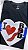 T-Shirt I Love RBD - Paetê azul coração - Imagem 2
