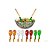 Kit 2 Peças Para Misturar Salada Colher E Garfo Acrílico - Imagem 3