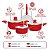 Conjunto de Panelas Revestimento Antiaderente 4 pçs Red  Relobraz  - 76761 - Imagem 2