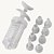 Kit Confeiteiro Decorador Para Bolos Bisnaga com 8 Bicos - DECB-02 - Imagem 1