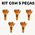 Kit 5 Conjuntos Talheres De Bambu com 5 peças (4 talheres + suporte) Peças Anti Fungos - KCB-06 - Imagem 1
