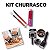 Kit Churrasco 5 Peças Faca Garfo Limpa Grelha + Desfiador - Imagem 1