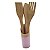 Kit Colher De Pau Utensílios Em Bambu 5 Peças Anti Fungos Casa Cozinha Colorido - KCB-06 - Imagem 4