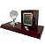 Enfeite de Globo de Cristal com Relogio e Porta Caneta, Base de Madeira de Luxo Ideal para Decoração HM6961 - Imagem 1