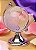 Enfeite de Mesa Decorativo Globo Terrestre em Vidro Maciço e Metal Prateado 5x7cm DT1334T - Imagem 3