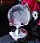 Enfeite de Mesa Decorativo Globo Terrestre em Vidro Maciço e Metal Prateado 5x7cm DT1334T - Imagem 2