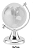 Enfeite de Mesa Decorativo Globo Terrestre em Vidro Maciço e Metal Prateado 5x7cm DT1334T - Imagem 1