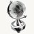 Enfeite de Mesa Decorativo Globo Terrestre Em Vidro Maciço e Metal Prateado 6x8,5cm DT1335T - Imagem 1
