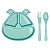Kit Refeição Infantil 3 Peças de Fibra de Bambu - ZUN0412 - Imagem 3
