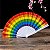 Leque de Plástico Arco Íris 43cm para Festas, Carnaval, Decoração - HM7065 - Imagem 5
