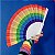 Leque de Plástico Arco Íris 43cm para Festas, Carnaval, Decoração - HM7065 - Imagem 3