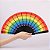 Leque de Plástico Arco Íris 43cm p/ Festa Carnaval Decoração - HM7065 - Imagem 7