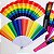 Leque de Plástico Arco Íris 43cm para Festas, Carnaval, Decoração - HM7065 - Imagem 8