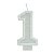 Vela numeral branca basic glitter (01un) - Imagem 2