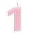 Vela numeral rosa tracejada (01 un) - Imagem 2