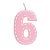 Vela numeral rosa tracejada (01 un) - Imagem 7