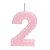 Vela numeral rosa tracejada (01 un) - Imagem 3