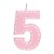Vela numeral rosa tracejada (01 un) - Imagem 6