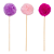 Topo de bolo trio pompom rosa - Imagem 1
