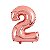Balão numeral 2 rose gold metalizado (1 un) - Imagem 1