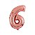 Balão numeral 6 rose gold metalizado (1 un) - Imagem 1