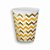 Copo de papel chevron dourado (10 und) - Imagem 1