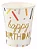 Copo de papel happy birthday confete (10 un) - Imagem 1