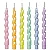 Vela palito espiral metalizada candy color (6 un) - Imagem 1