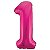 Balão numeral 1 rosa metalizado (1 un) - Imagem 1