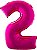Balão numeral 2 rosa metalizado (1 un) - Imagem 1