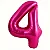 Balão numeral 4 rosa metalizado (1 un) - Imagem 1