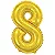 Balão numeral 8 dourado metalizado (1 un) - Imagem 1
