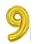 Balão numeral 9 dourado metalizado (1 un) - Imagem 1