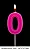 Vela numeral 0 rosa (01 und) - Imagem 1