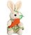 Coelho branco de pelúcia com cenoura (1un) - Imagem 1