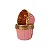 Forminha para cupcake plissadas rosa clara com dourado (20 und) - Imagem 1
