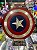 ESCUDO CAPITÃO AMERICA DE ALUMÍNIO C/BASE 18 CM - Imagem 1