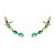 Brinco Earcuff Zircônia Verde Esmeralda Banhado a Ouro 18K - Imagem 1