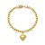 Pulseira Elos Pingente Coração Banhado a Ouro 18K - Imagem 1