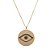 Colar Medalha Olho Grego Cravejado Detalhe Zircônia Black Banhado Ouro 18K - Imagem 1