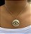 Colar Medalha Olho Grego Cravejado Detalhe Zircônia Black Banhado Ouro 18K - Imagem 2